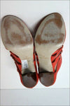 MINELLI Sandales Cuir Mandarine Lanières Zips Talons Hauts T 37 TBE