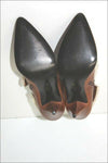 SAN MARINA Bottines Boots Pointues Cuir Marron Clair Talons Coniques T 40 TBE