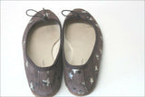 ANNIEL Ballerines Daim Marron Foncé Motifs Etoiles Argentées T 38 TBE