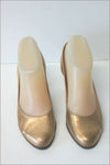 BALLY Escarpins Vintage Tout Cuir Doré Petits Talons T 5 B / 36 BE