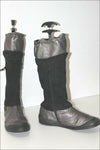 PATAUGAS Mi Bottes Daim et Cuir Plissé Bronze et Noir T 41 TBE