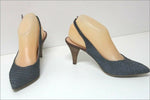 LA SCARPA Escarpins Pointus Cuir Bleu Jean T 38 BE