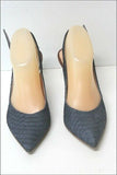 LA SCARPA Escarpins Pointus Cuir Bleu Jean T 38 BE