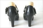 KARSTON Escarpins à Sangles Cuir Noir Talons Hauts T 37 BE
