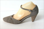 MINELLI Escarpins Velours Marron Taupe Doublés Cuir T 40  ETAT NEUF