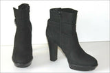 MINELLI Bottines Croûte de Cuir Noir Doublées Cuir Hauts Talons T 41  TTBE