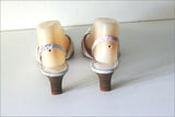 HEYRAUD Escarpins Pointus Ouverts Cuir blanc Nacré T 37.5  TBE