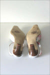 HEYRAUD Escarpins Pointus Ouverts Cuir blanc Nacré T 37.5  TBE