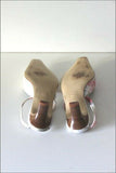 HEYRAUD Escarpins Pointus Ouverts Cuir blanc Nacré T 37.5  TBE