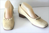MIA LORETA Escarpins Velours Jaune Paille Doublés Cuir T 40 TTBE