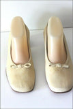 MIA LORETA Escarpins Velours Jaune Paille Doublés Cuir T 40 TTBE