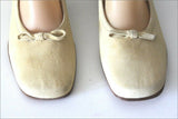MIA LORETA Escarpins Velours Jaune Paille Doublés Cuir T 40 TTBE
