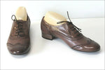 MURATTI Derby à Lacets Cuir Verni Marron Taupe Doublés Cuir T 40 TBE