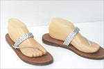RALLO Tongs Sandales Tout Cuir Argenté Italien T 40 TTBE