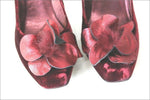 MINELLI Escarpins de Soirée  Velours Bordeaux Talons Hauts T 36 TTBE