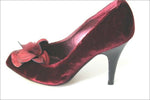 MINELLI Escarpins de Soirée  Velours Bordeaux Talons Hauts T 36 TTBE