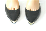 GUESS BY MARCIANO Escarpins  Cuir Chaînette DoréeTalons Aiguilles T 38 TBE