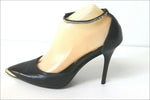 GUESS BY MARCIANO Escarpins  Cuir Chaînette DoréeTalons Aiguilles T 38 TBE