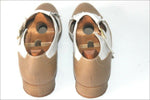 ANDRE Derby à Franges Cuir Bicolore Marron Clair  Blanc T 40 TBE