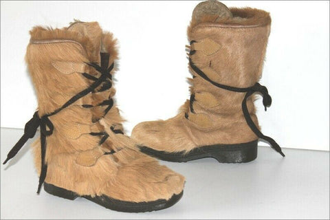 ST MORITZ Bottes Vintage Fourrées Poils Laine T 36 TBE