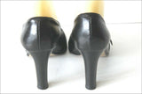 MINELLI Escarpins Vintage  Tout Cuir Noir Doublés Cuir T 38 TBE