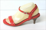 MINELLI Sandales Cuir Verni Orange Vif Doublées Cuir T 38 TTBE