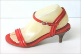 MINELLI Sandales Cuir Verni Orange Vif Doublées Cuir T 38 TTBE