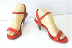 MINELLI Sandales Cuir Verni Orange Vif Doublées Cuir T 38 TTBE