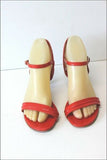 MINELLI Sandales Cuir Verni Orange Vif Doublées Cuir T 38 TTBE