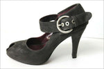 THE SELLER Escarpins Tout Cuir Gris Foncé T 35 TBE