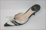 DIOR Escarpins Pointus Vintage Tout Cuir Noir et Blanc T 37.5 BE