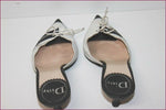 DIOR Escarpins Pointus Vintage Tout Cuir Noir et Blanc T 37.5 BE