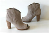 LA SCARPA Bottines Daim Gris Clair Bouts Ouverts T 40 TTBE