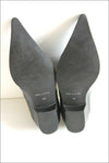 SAN MARINA Derby Pointus à Lacets Cuir Noir Petits Talons T 40 TBE