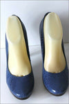 JONAK Escarpins Cuir Bleu Iris Doublés Cuir T 40 TBE
