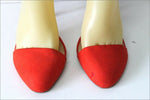 ZARA Escarpins Cuir Synthétique Rouge Orangé Hauts Talons Fins T 39