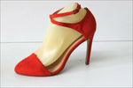 ZARA Escarpins Cuir Synthétique Rouge Orangé Hauts Talons Fins T 39
