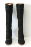 ANDRE Bottes Vintage Daim Noir Doublées Cuir  T 35 TTBE