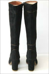 ANDRE Bottes Vintage Daim Noir Doublées Cuir  T 35 TTBE