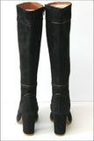 ANDRE Bottes Vintage Daim Noir Doublées Cuir  T 35 TTBE