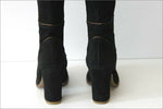 ANDRE Bottes Vintage Daim Noir Doublées Cuir  T 35 TTBE