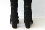 ANDRE Bottes Vintage Daim Noir Doublées Cuir  T 35 TTBE