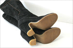 ANDRE Bottes Vintage Daim Noir Doublées Cuir  T 35 TTBE
