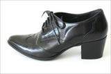 MINELLI Escarpins à Lacets Cuir Noir Doublés Cuir T 36 TBE