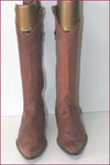 COSMO PARIS Mi Bottes Pointues Cuir Souple Marron T 39 TBE