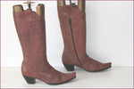 COSMO PARIS Mi Bottes Pointues Cuir Souple Marron T 39 TBE