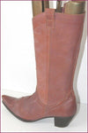 COSMO PARIS Mi Bottes Pointues Cuir Souple Marron T 39 TBE