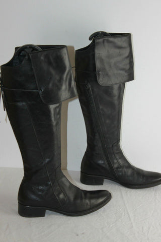 Bottes Genoux BARBARA Cuir Noir T 37 BE