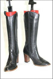 VALROY Bottes Cuir Noir Lisse T36  TTBE