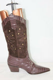 Bottes Cuir Et Daim  Marron Cloutées T 36 TBE